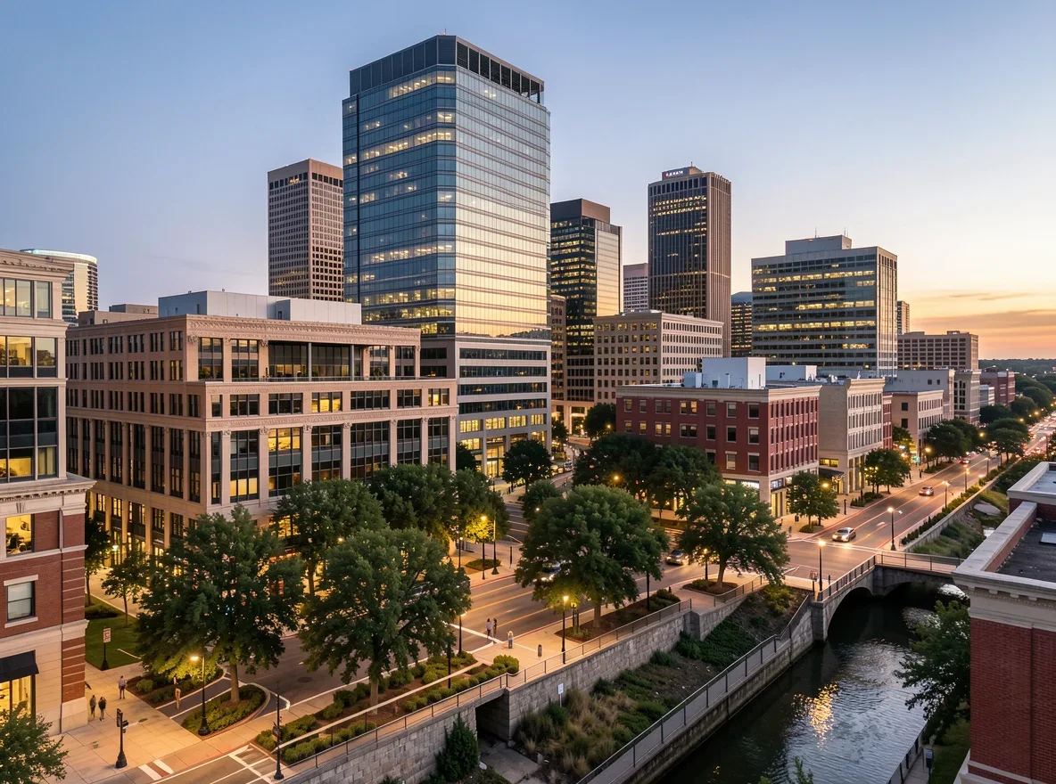 Dallas skyline and urban core