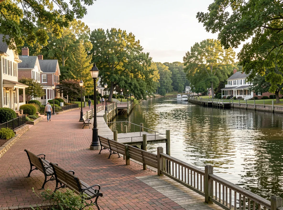 Rappahannock River waterfront in Fredericksburg