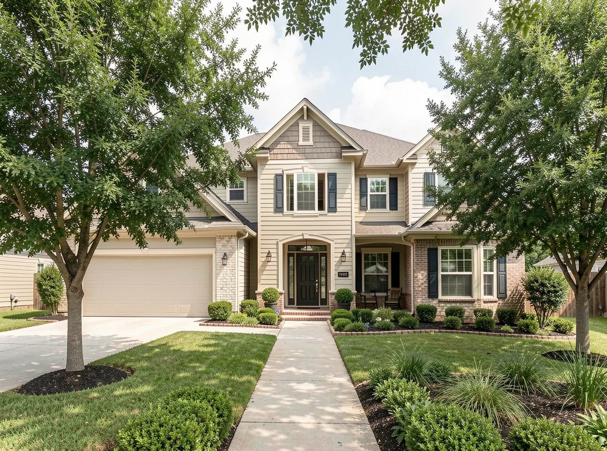 Suburban home exterior in Round Rock