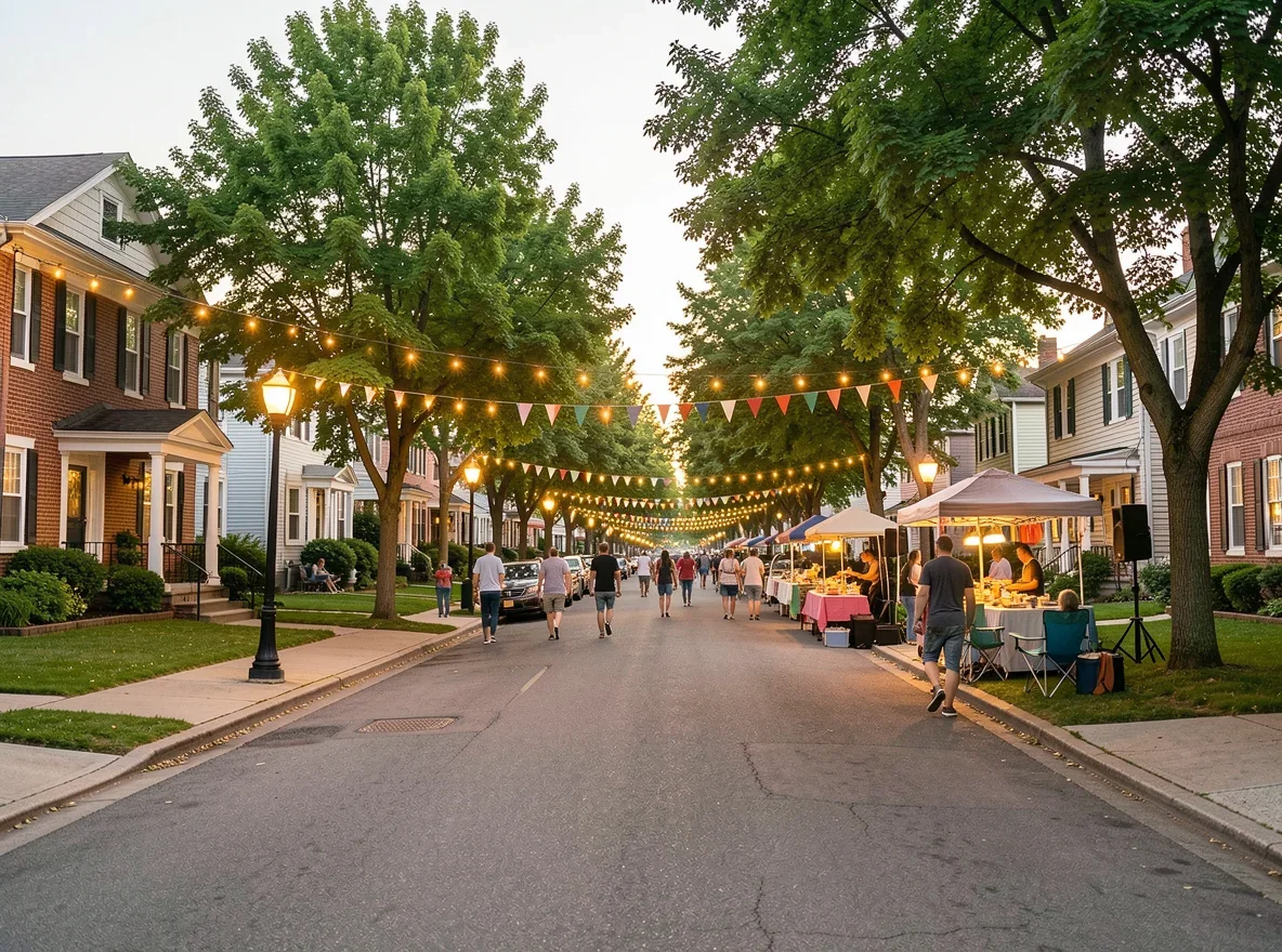 Neighborhood scene in Queens