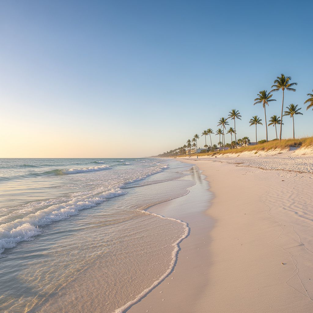 Tranquil morning beach scene in Dania Beach, Florida