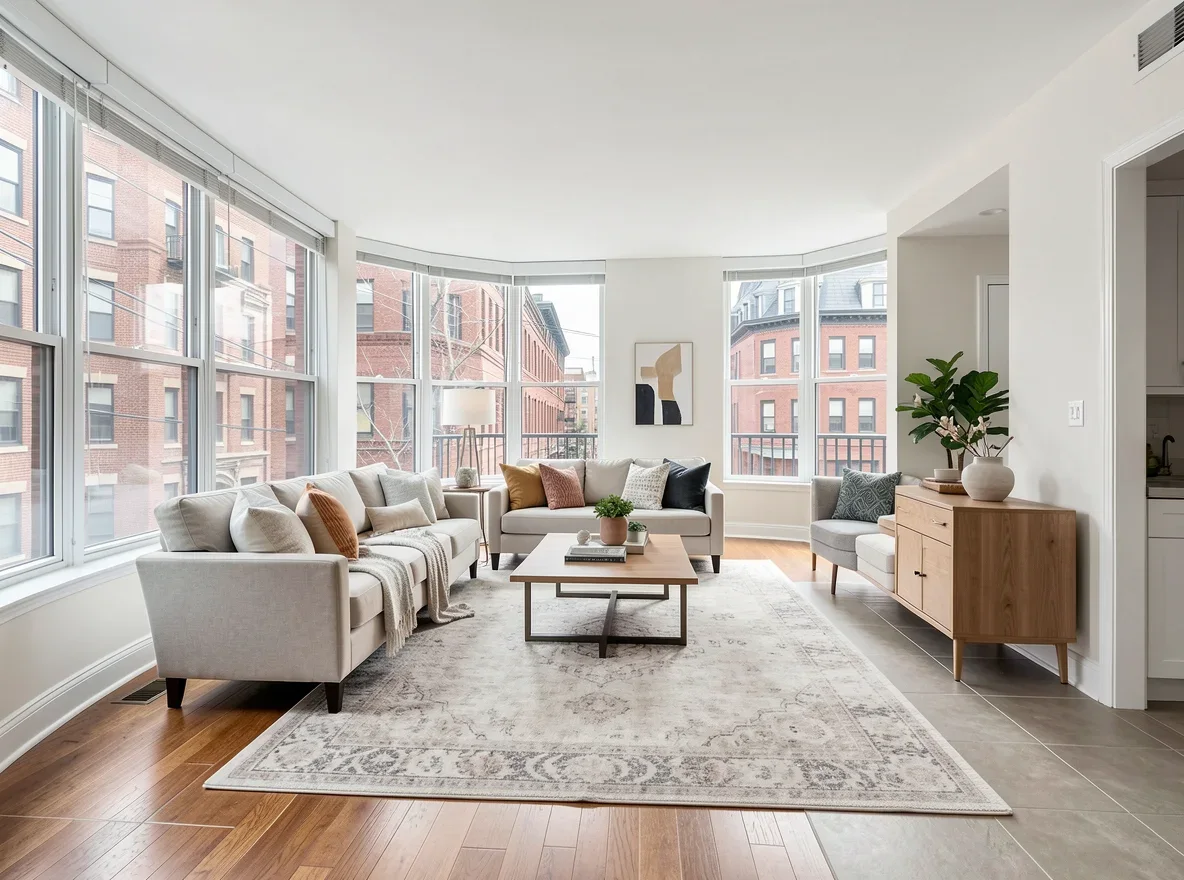 Modern condo interior in Greater Boston