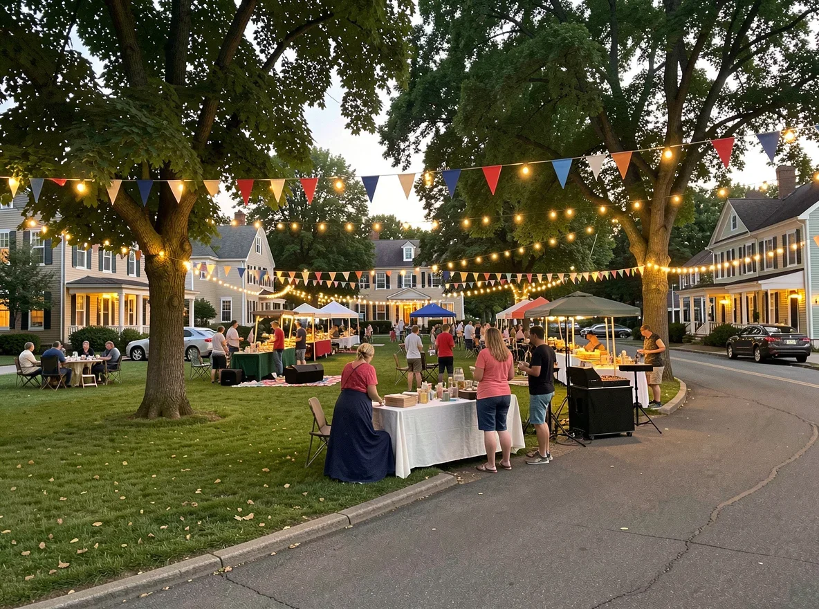 Community gathering in Medfield