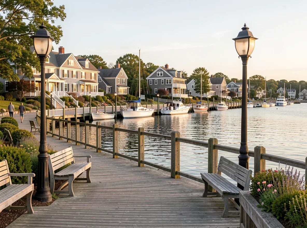 Harbor waterfront in Marblehead Massachusetts