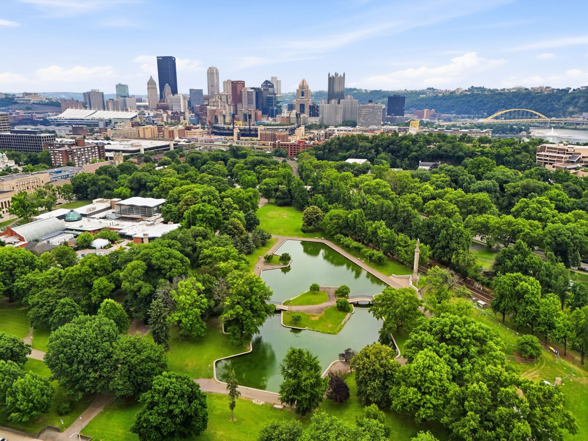 Allegheny Commons Park near Mexican War Streets homes