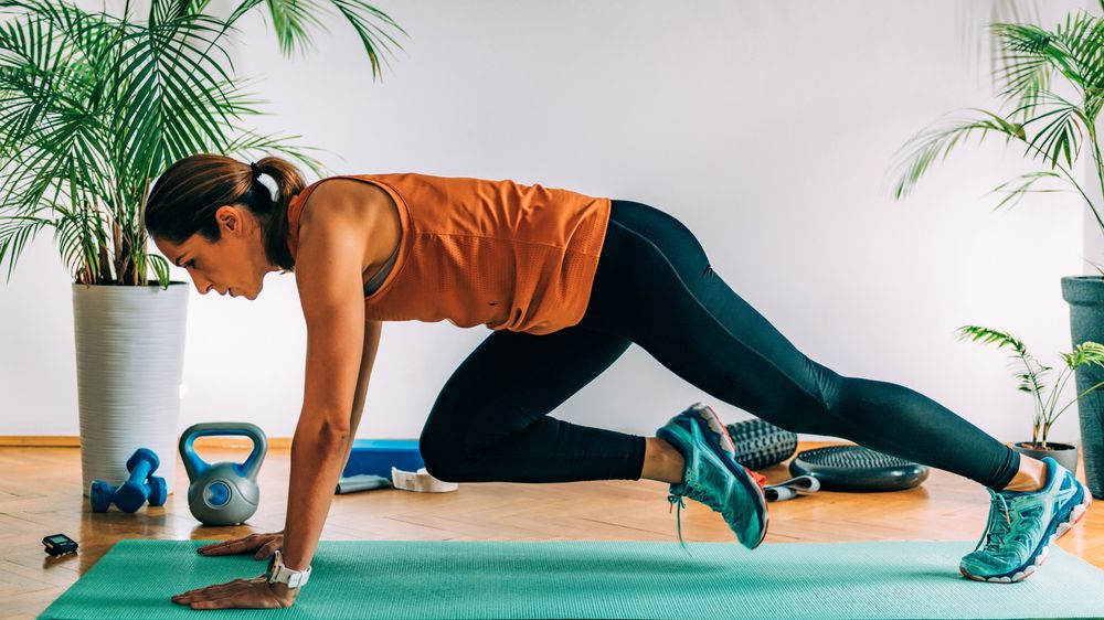 A-person-doing-a-mountain-climber-workout A person doing a mountain climber workout