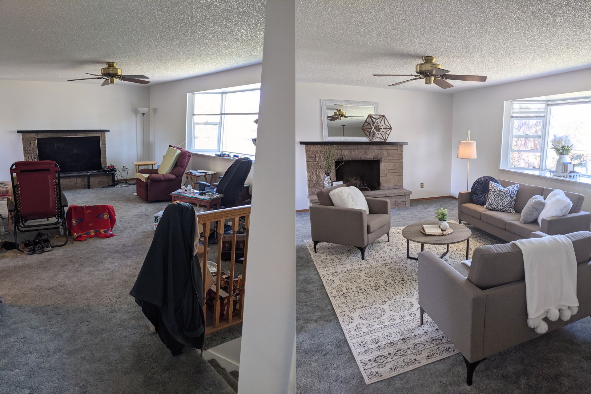 Check out the before & after staging photo from one of our listings.