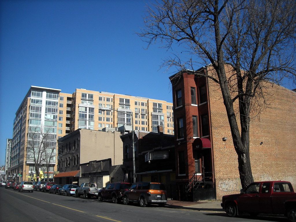 Neighborhood park near residential apartment buildings