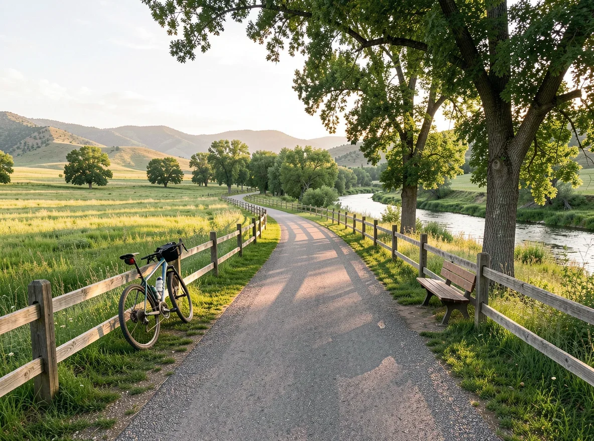 Cycling trail and open space in Fort Collins