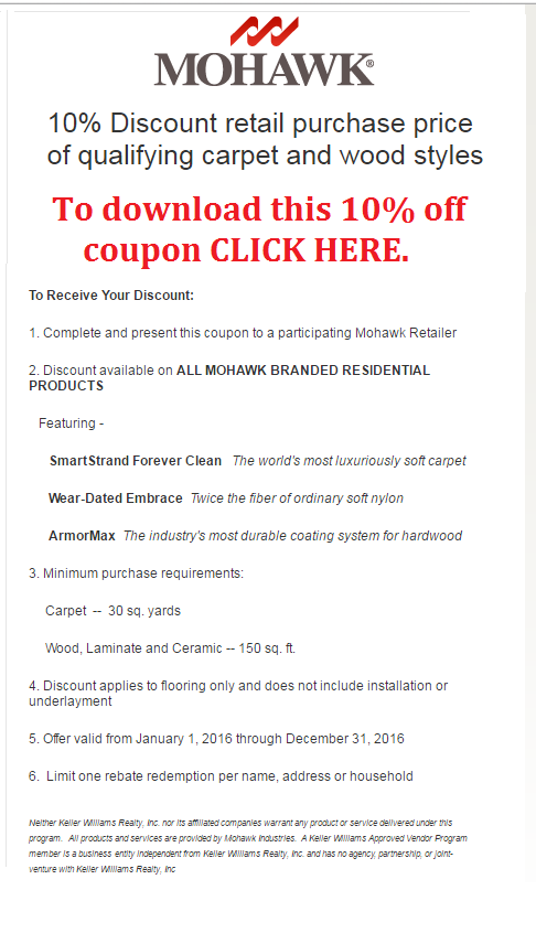 10% off Mohawk flooring