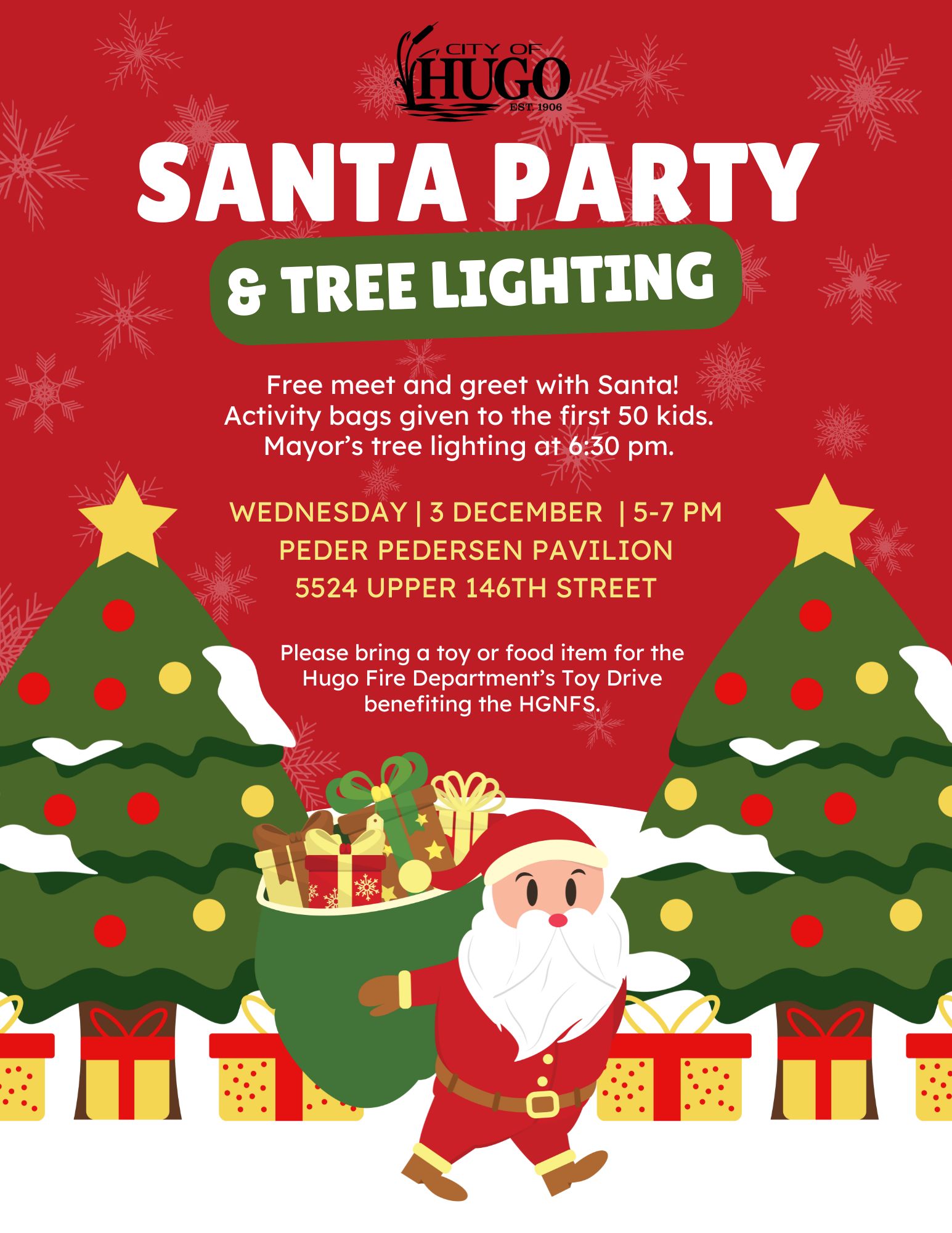 Mayor's Tree Lighting Dec 3rd 2025 Hugo MN 55038