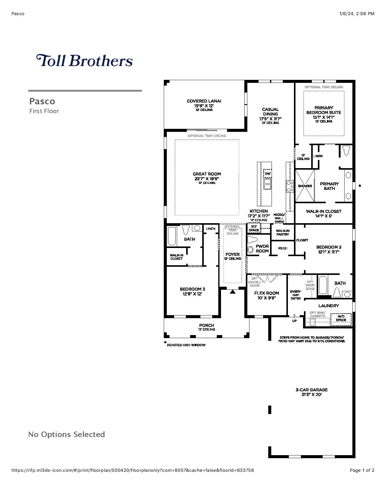 Pasco Floor Plan Seven Shores