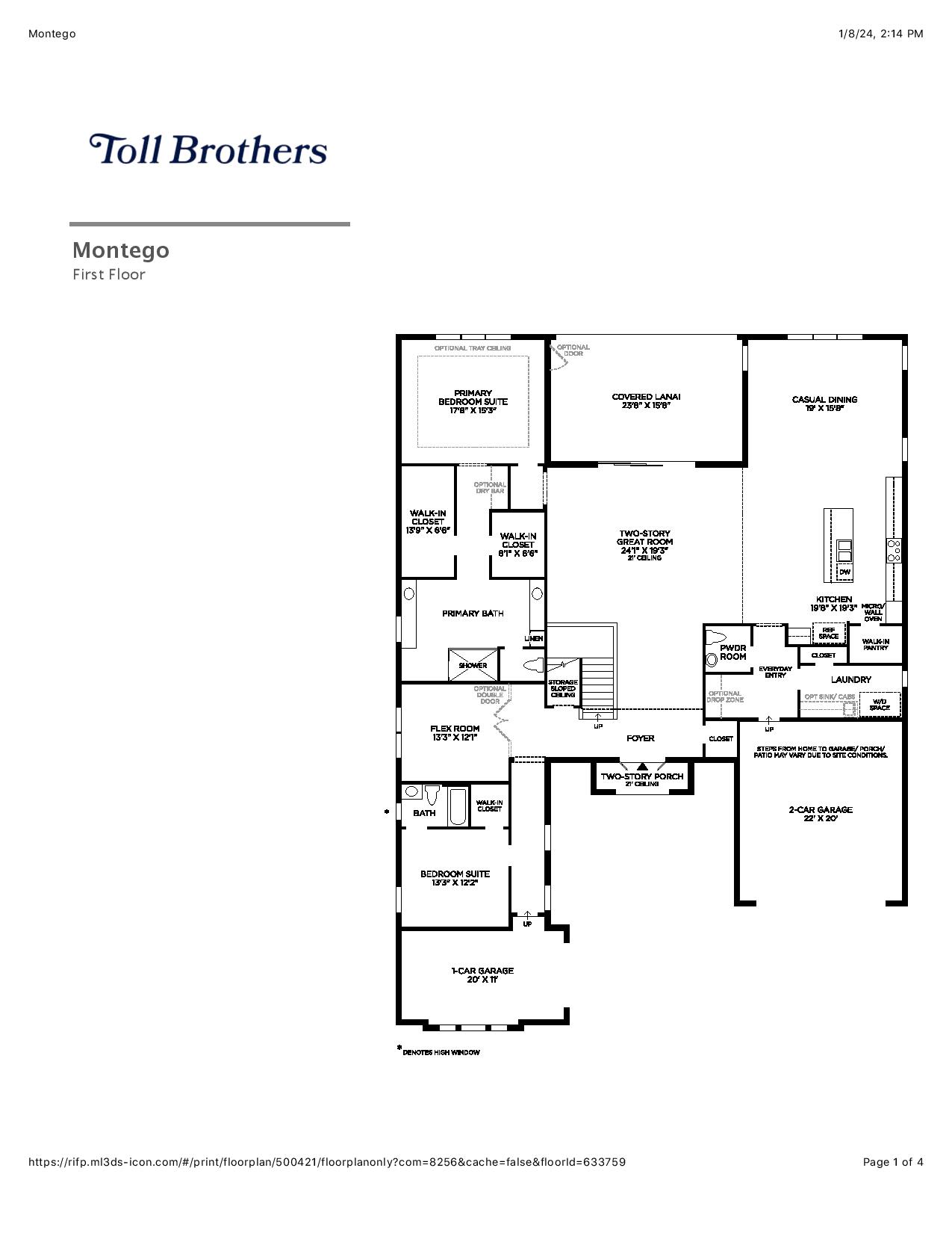 Montego Floor Plan Seven Shores