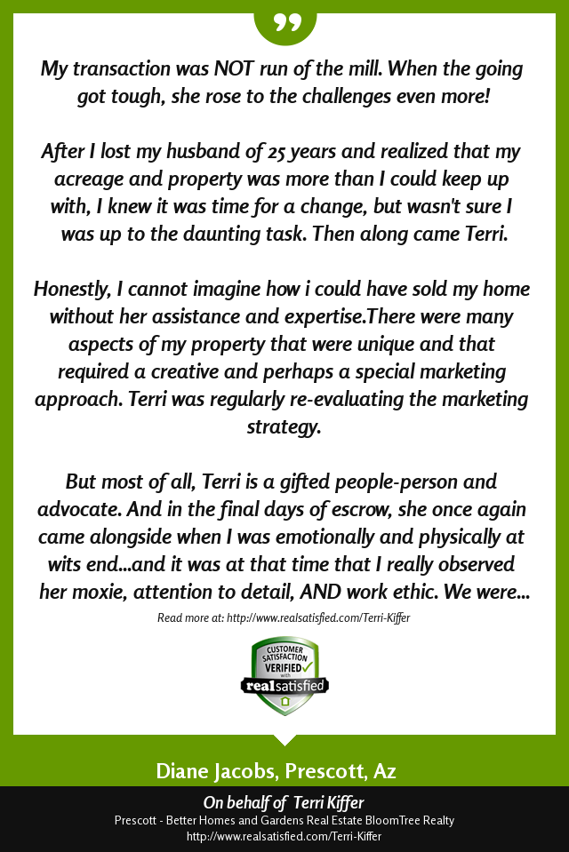 Terri Kiffer - Diane Frank Testimonial