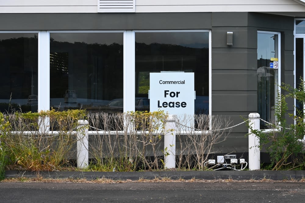 commercial property with for lease sign