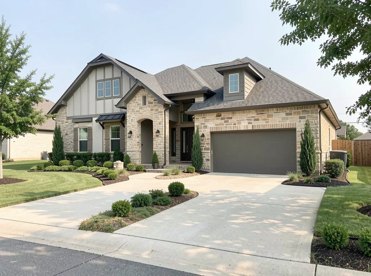 Home exterior in a Round Rock neighborhood