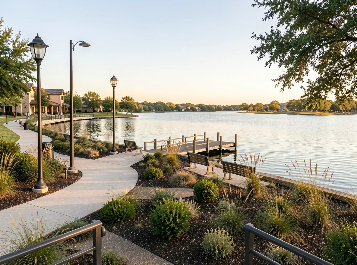 Lakefront park and trail at Lake Pflugerville