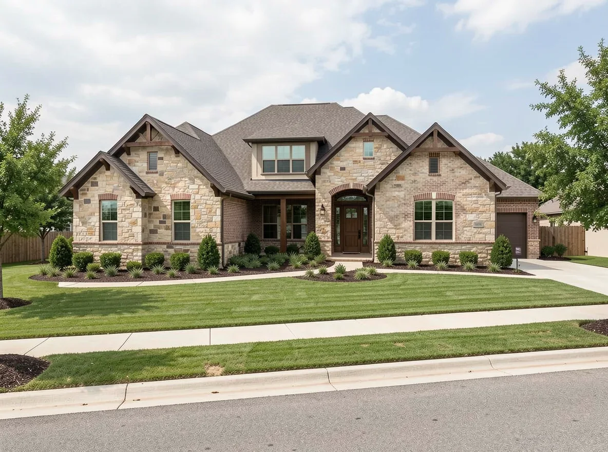 Hill Country inspired home exterior in Pflugerville