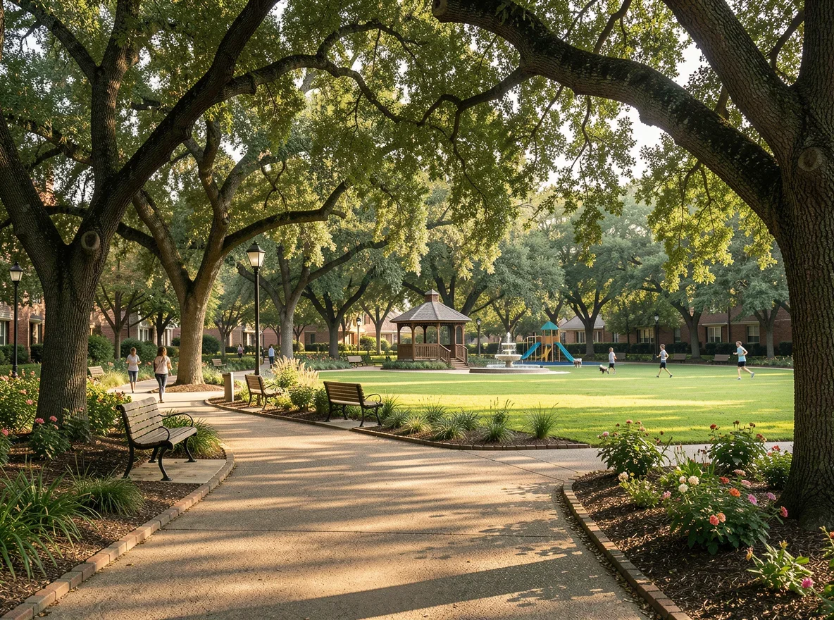 Neighborhood park with walking path in Austin