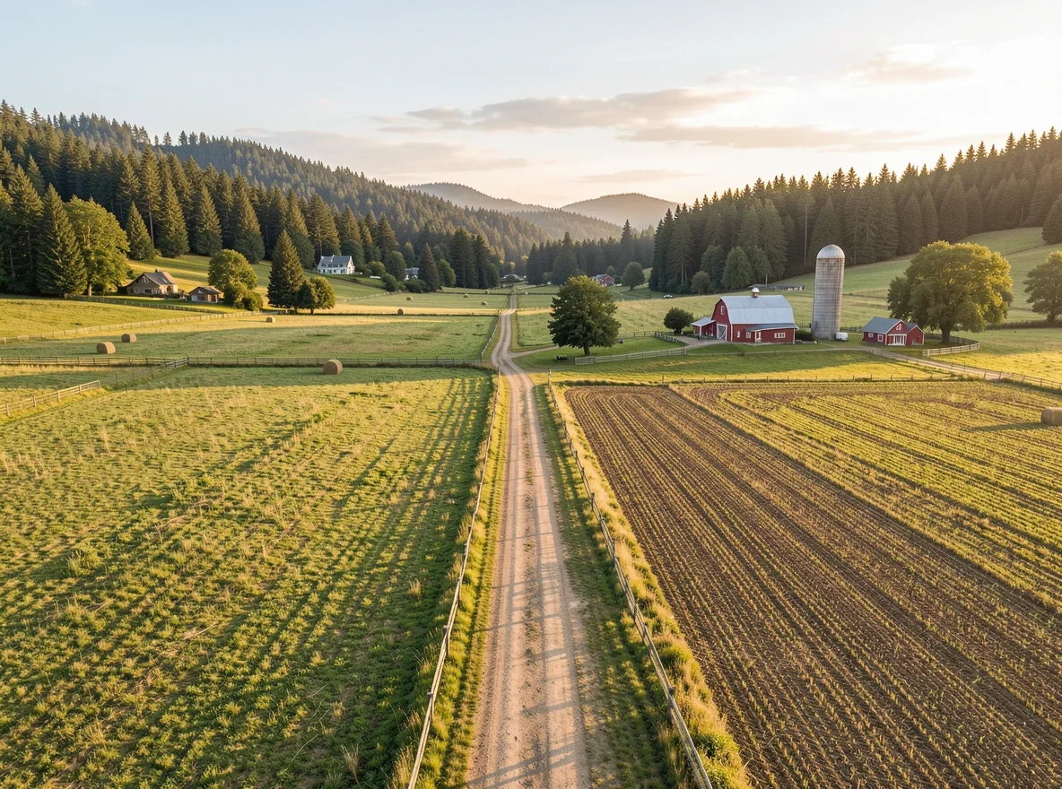 Rural property landscape in Skamania County
