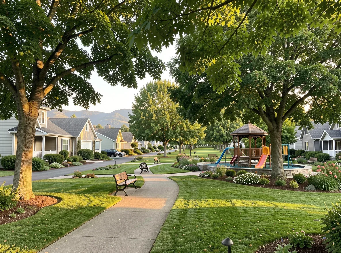 Open countryside and homes in Brush Prairie