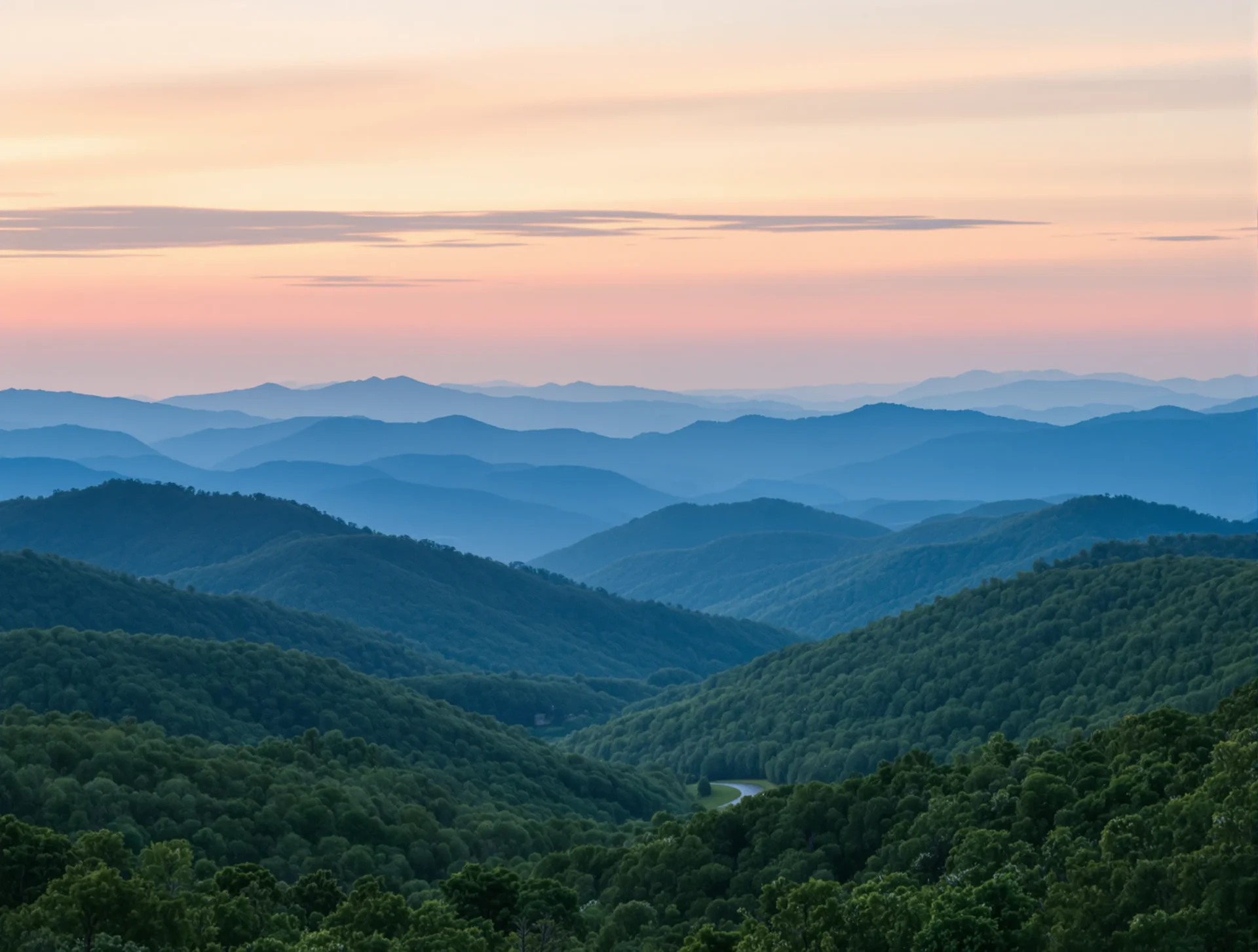 Blue Ridge Mountain landscape near Asheville, North Carolina