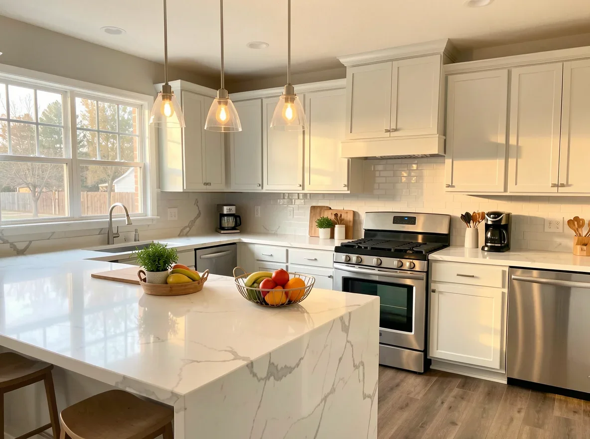 Freshened kitchen in a ranch home