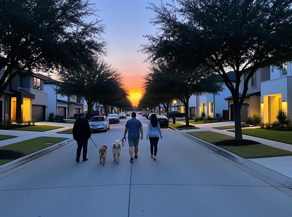 Neighborhood evening walk in Dallas, Texas