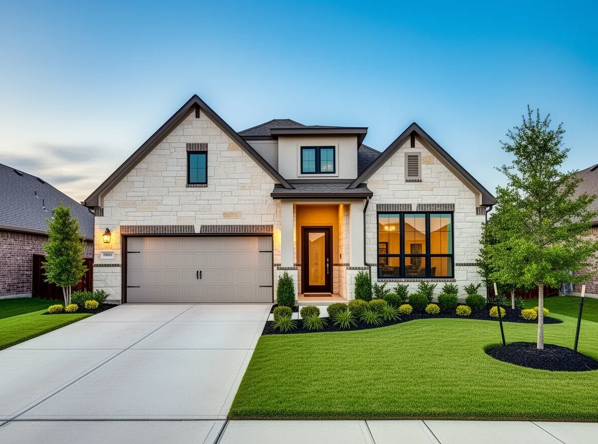 Luxury suburban home exterior in Prosper