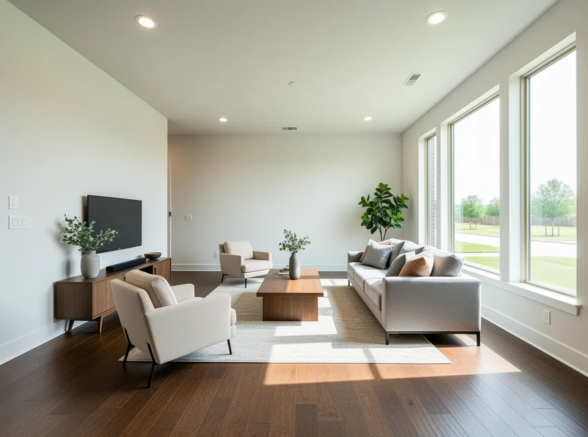 Open-concept living room interior in McKinney