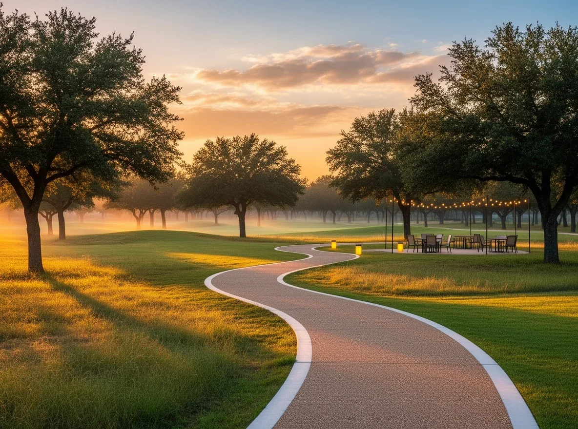 Walking trail and open green space in Prosper