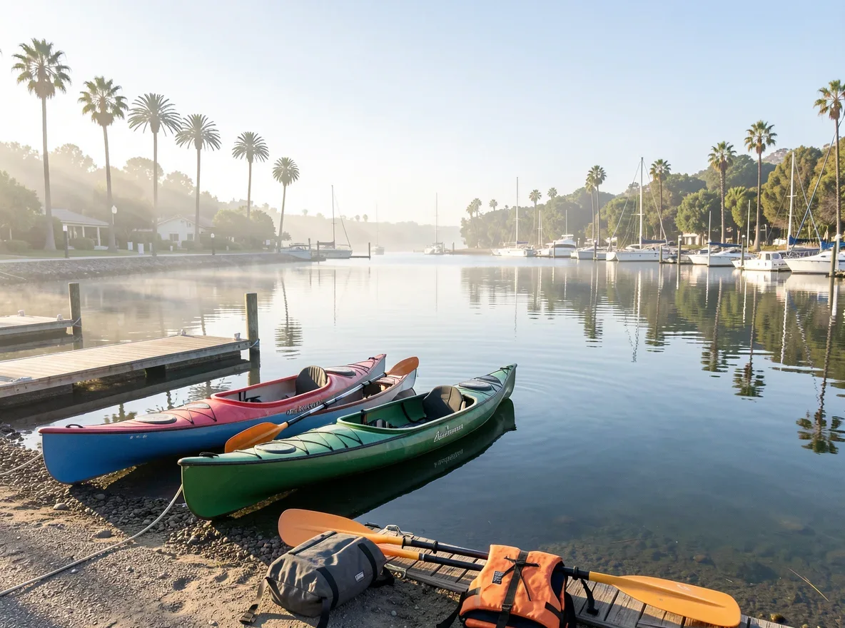 Kayaking and harbor recreation scene near Oxnard