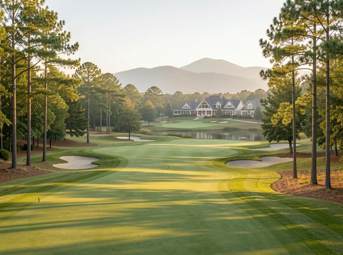 Golf course and wooded residential setting in Hot Springs Village, Arkansas