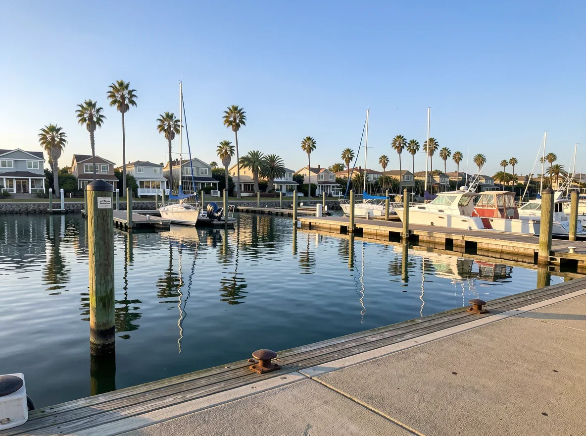Channel Islands Harbor waterfront homes and marina scene near Oxnard