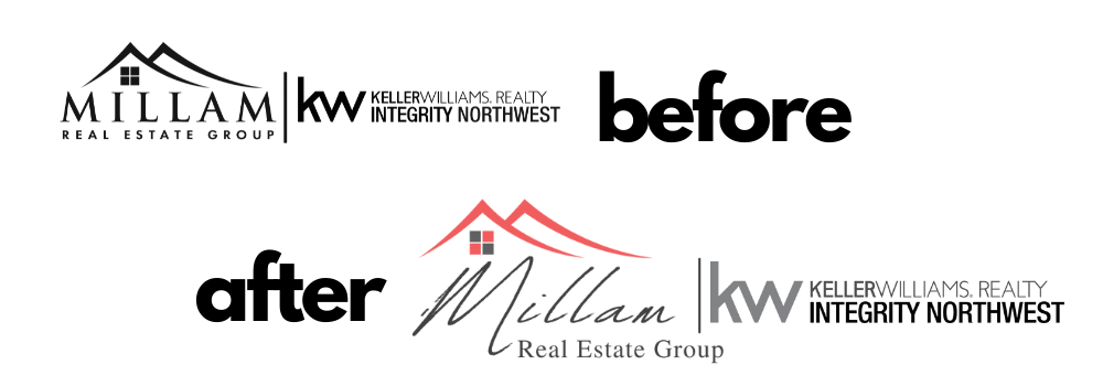 Millam Real Estate Group Logo before and after Millam Real Estate Group Logo before and after