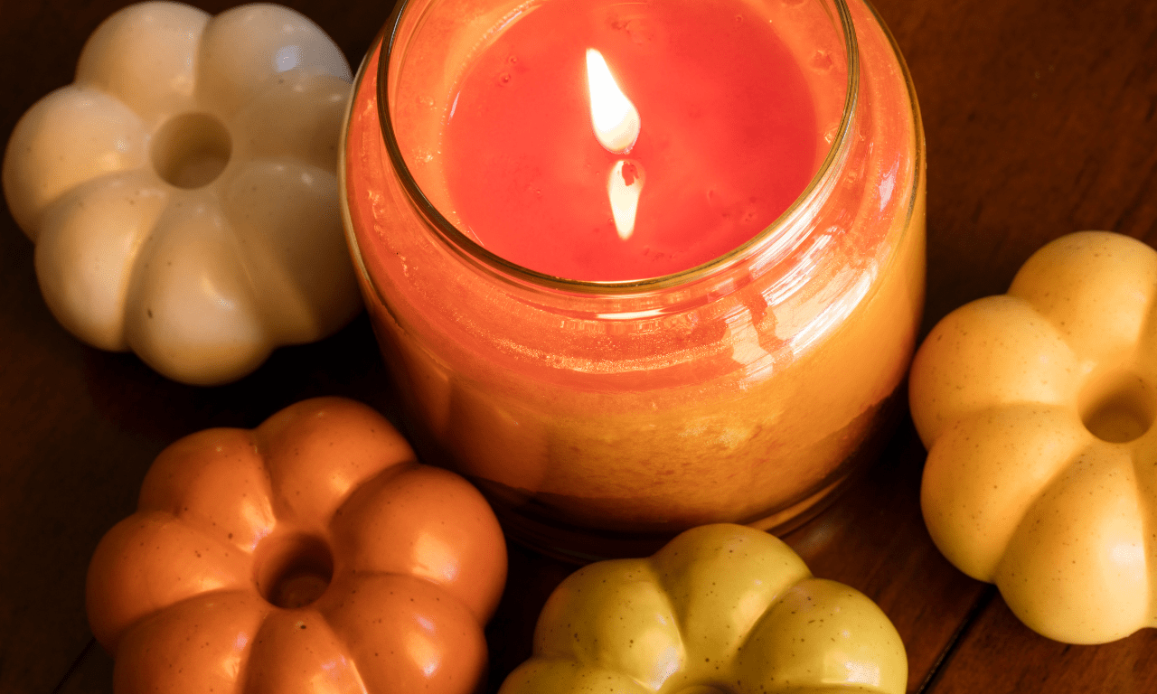 Fall candle lit for a home showing.