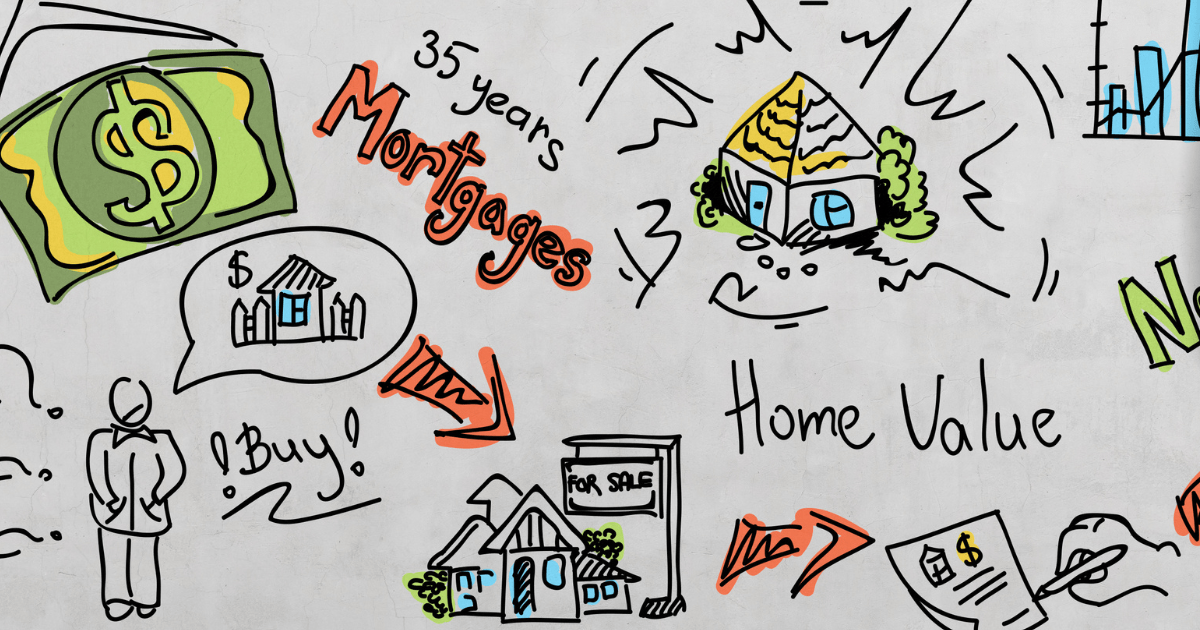 illustration showing things to consider for the home buying process