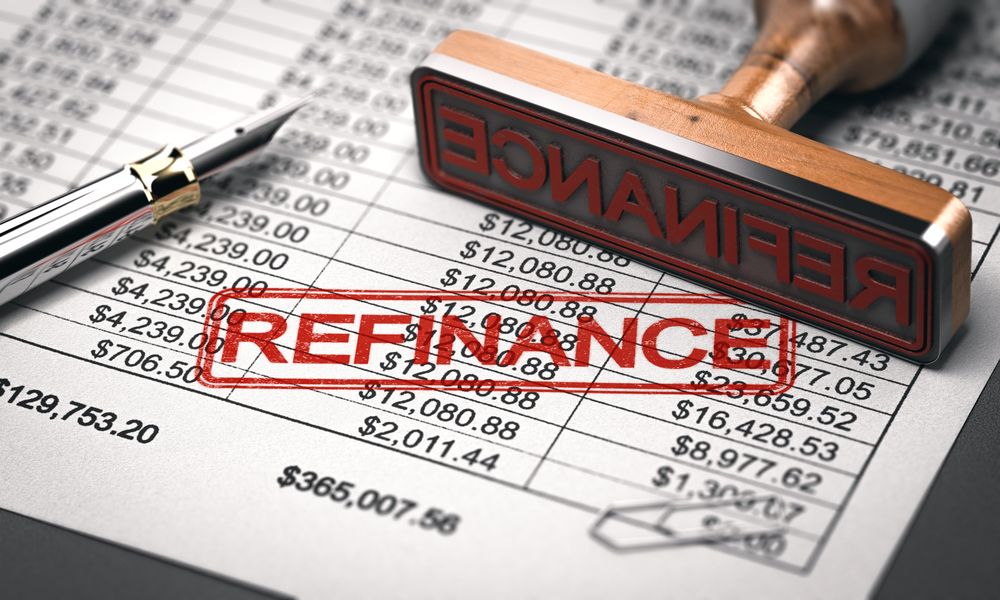 a-document-stamped-with-refinance a document stamped with refinance