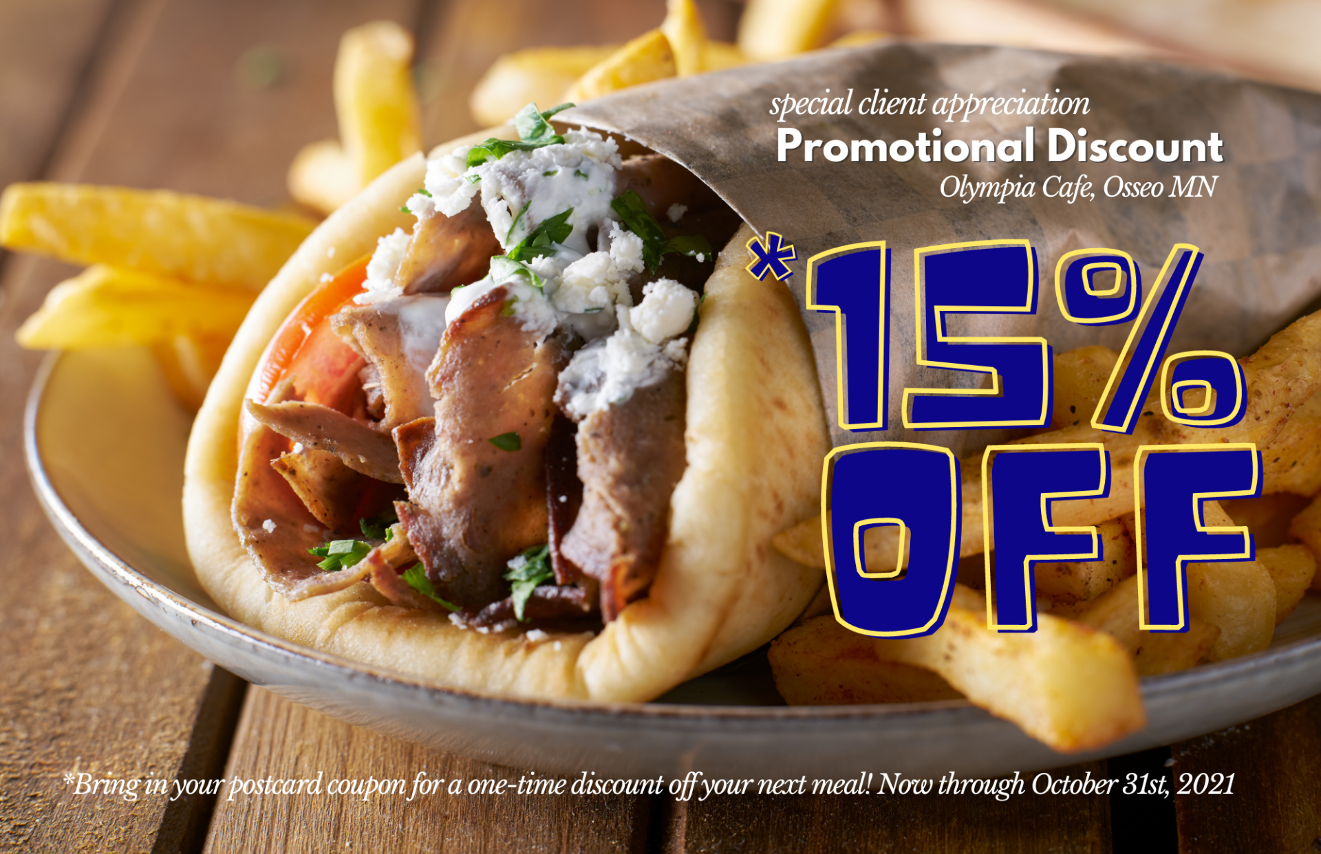 Special Limited-Time Discount at Olympia Cafe in Osseo MN