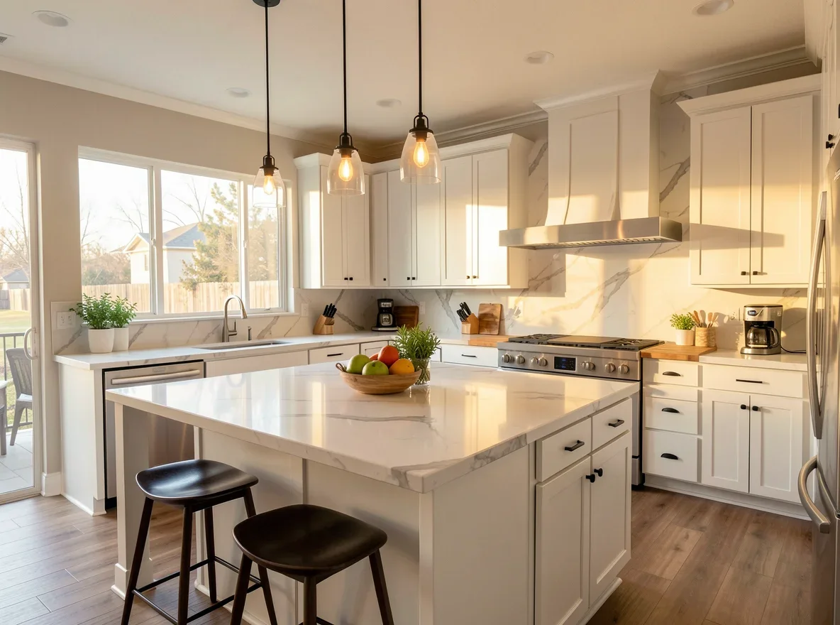 Modern kitchen in a Leander-area suburban home