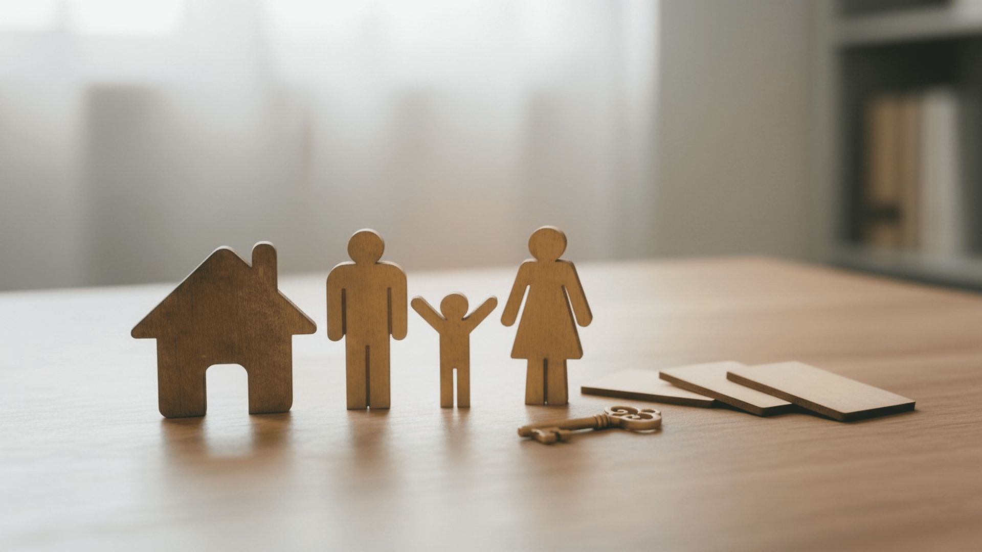 Family receiving house keys