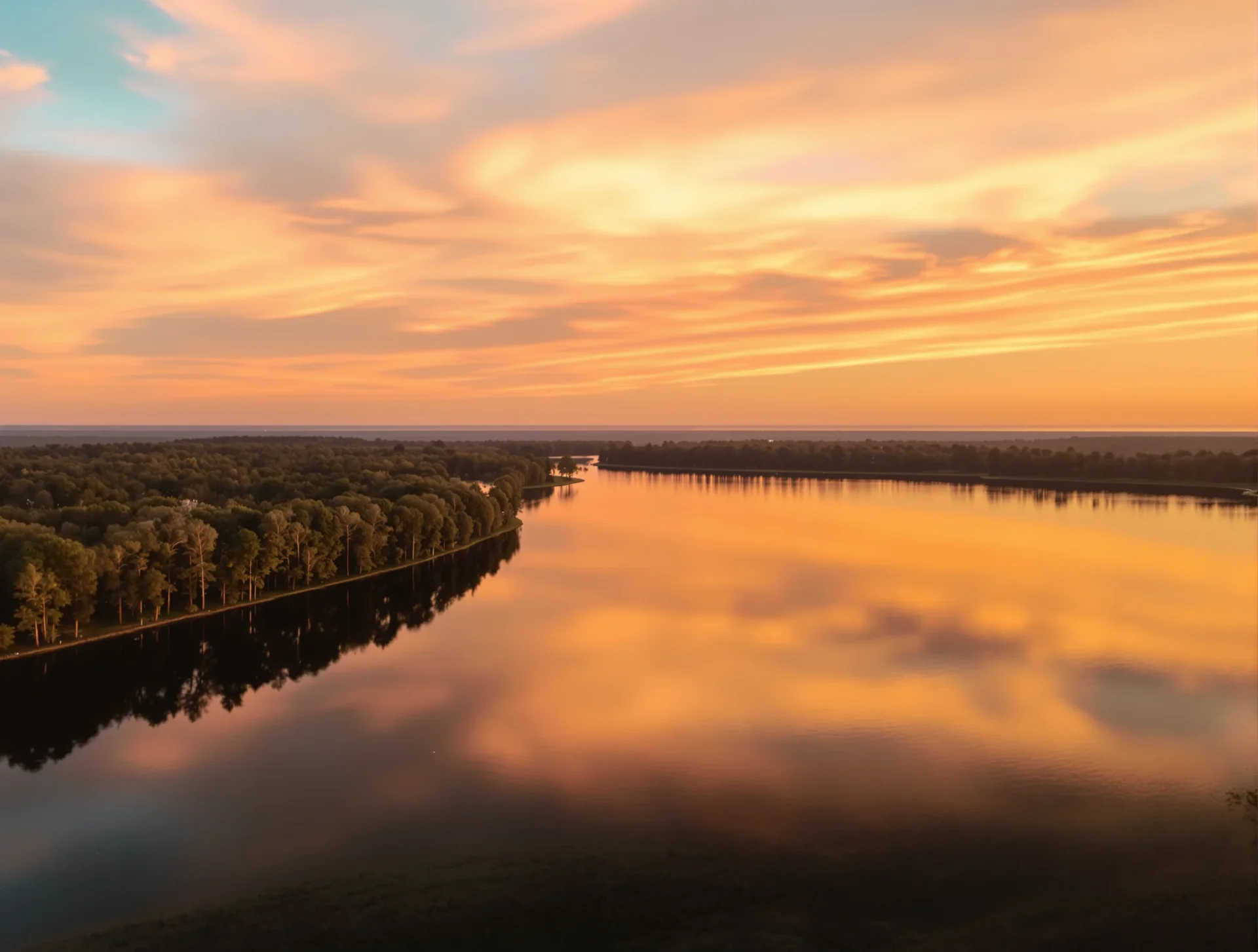 Lake Chicot sunset view