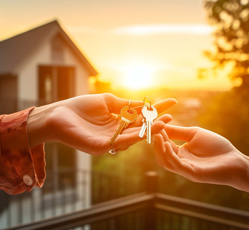 image of handing keys to a flat fee real estate agent