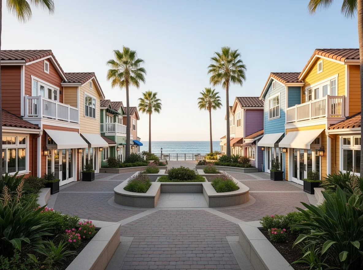 Coastal village scene near the waterfront in Capitola, California
