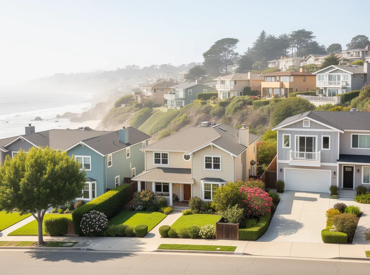 Hillside homes in the Depot Hill area of Capitola, California