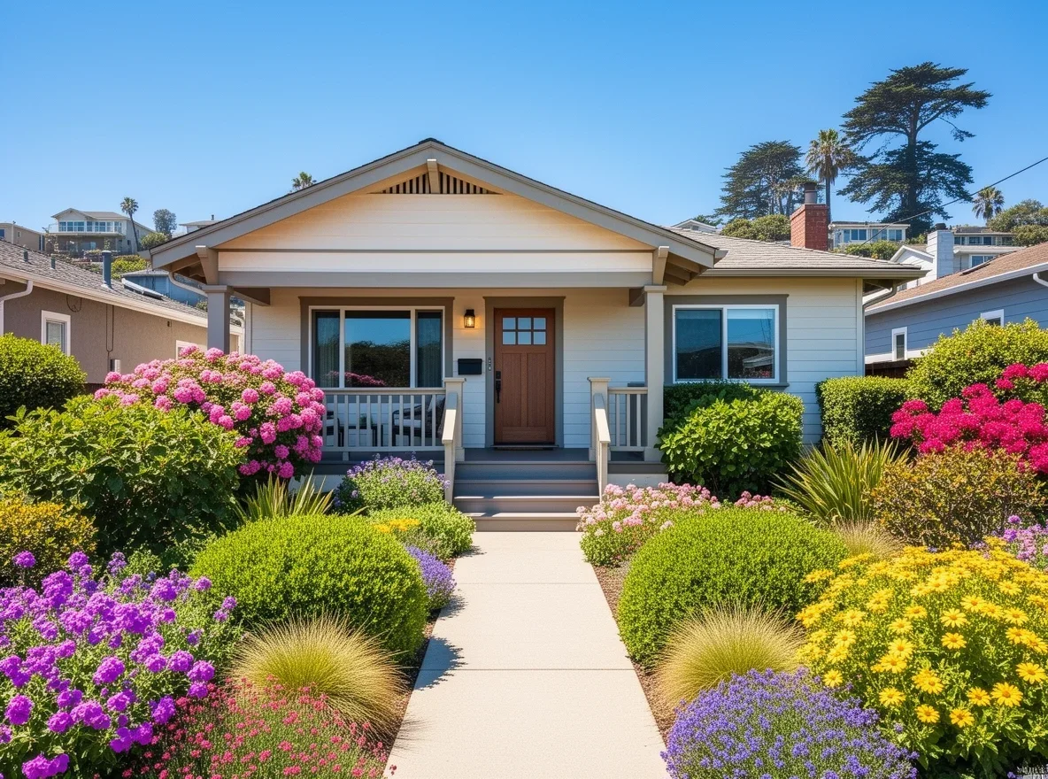 Coastal bungalow-style home exterior in Capitola