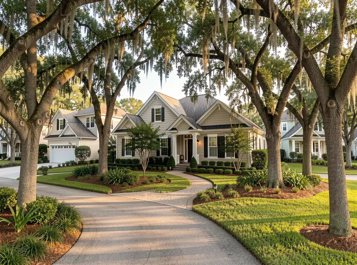 Tree-lined residential street in Windermere, Florida