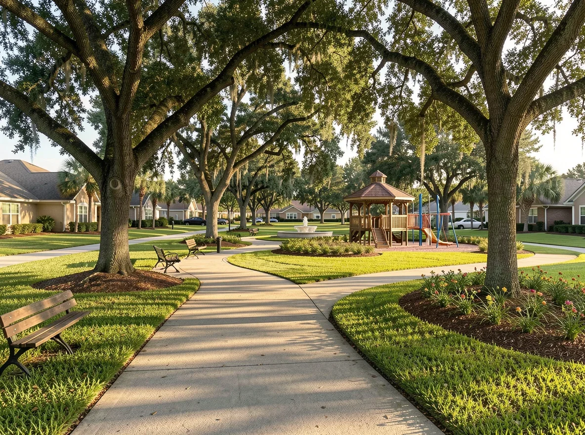 Orlando neighborhood park and residential setting