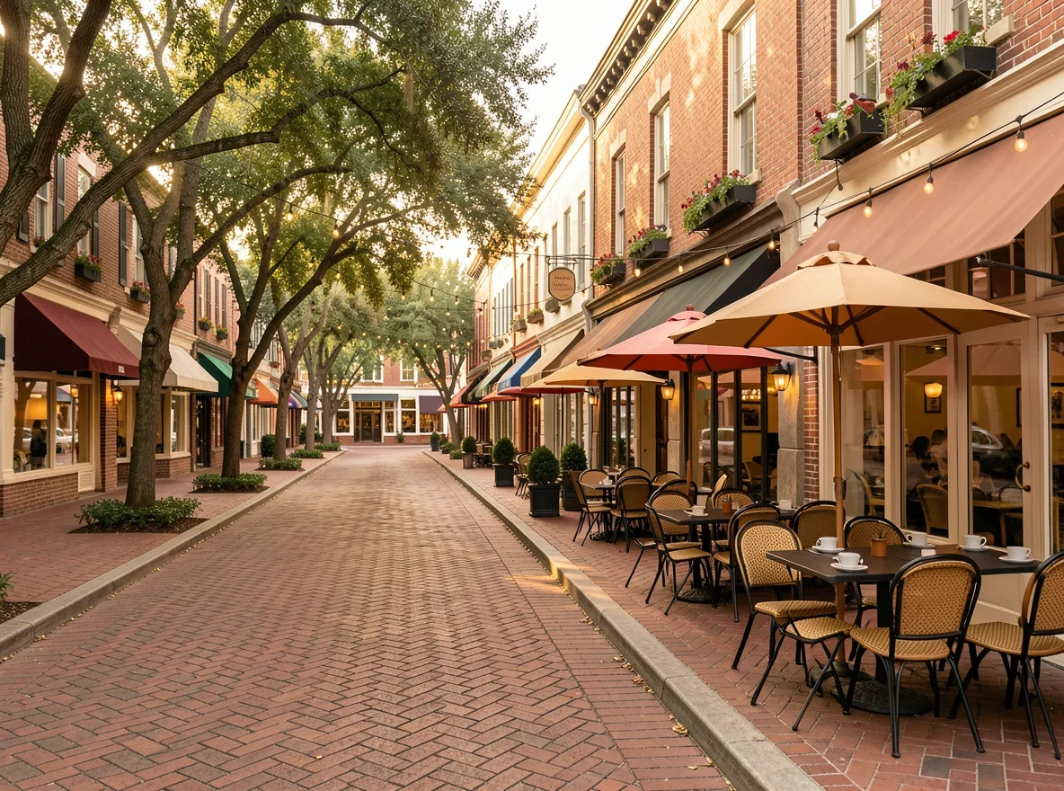Historic downtown streetscape in Winter Garden, Florida