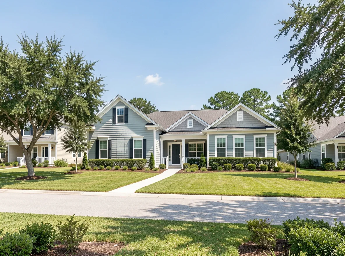 Neighborhood streets and open skies in Mascotte, Florida